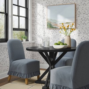 Rounded Back Slipcovered Dining Chair with Ruffle - Threshold™ - 1 of 4