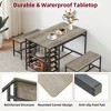 Dining Table Set for 4 People, with 2 Benches, Dining Room Table Set with Wine Rack and Storage Shelf for Homes, Apartments, Small Kitchens - 4 of 4