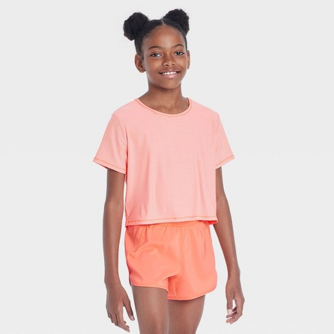 Girls' Studio T-shirt - All In Motion™ Coral Orange Xxl : Target