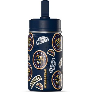 NBA Denver Nuggets 14oz Kids Stainless Steel Water Bottle With Straw Lid and Flexible Handle - 1 of 4
