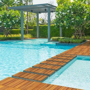 Racxily 11.8"x11.8" Natural Acacia Deck Tiles - Interlocking A+ Grade Acacia Tiles for Garden, Balcony, Indoor/Outdoor Use - 1 of 4