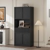 70" Fluted Pantry Cabinet with Countertop,Tall Storage Cupboard with Doors&Drawer, Freestanding Kitchen Organizer for Dining,Living Room - 4 of 4