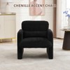 Single Sofa Chair, Reading Chair for Bedroom, Cozy Chenille Armchair, Mid Century Modern Accent Chair with Arms and Lumbar Pillow - 3 of 4
