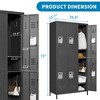 Munora - 72" 6-Door Metal Locker Storage Cabinet - Lockable for Office/School/Gym - Black - 3 of 4