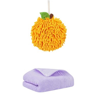 REGALWOVEN Solid Soft Absorbent Hand Towels for Bathroom Kitchen 14" x 30"/6" x 6" 2 Pcs