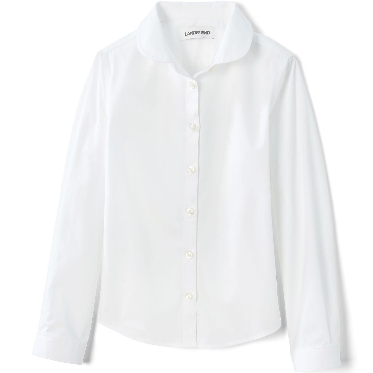Lands' End Kids Long Sleeve Peter Pan Collar Broadcloth Shirt - thumbnail 4