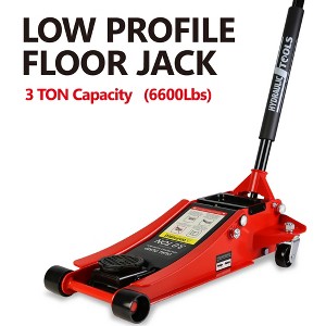 2.5-4Ton Low Floor Jack, Steel Racing Floor Jack With Dual Pistons Quick Lift Pump, Floor Jack Lifting Range 4"-21", 2.5-4TonCapacity, Fits Most Cars - 1 of 4