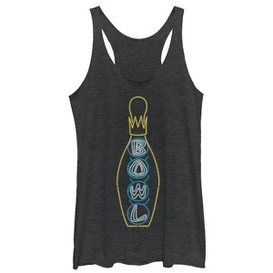 Women's The Big Lebowski Bowling Neon Light Print Racerback Tank Top - 1 of 3