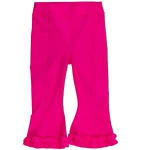 RuffleButts Toddler Girls UPF50+ Active Flared Ruffle Hem Pants - 1 of 2