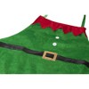 Juvale Christmas Apron with Hanging Legs for Party Kitchen Accessory, Green & Red (35 x 23 in) - 4 of 4