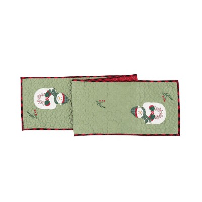 C&F Home 14" x 72" Holly Snowman Embroidered Table Runner