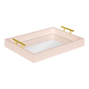 Kate and Laurel Lipton Tray, 16.5x12.25, Pink Mirror - 1 of 4