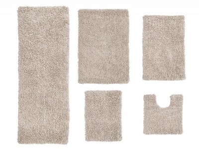 Fantasia Bath Rug Collection Cotton Shaggy Pattern Tufted Set of 5 Bath Rug Set - Home Weavers