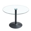 NicBex Dining Table Set for 6 Kitchen Table Transparent Tempered Glass Round Dining Table Black Metal Bracket and Base with 6 Chairs, Black - image 3 of 4