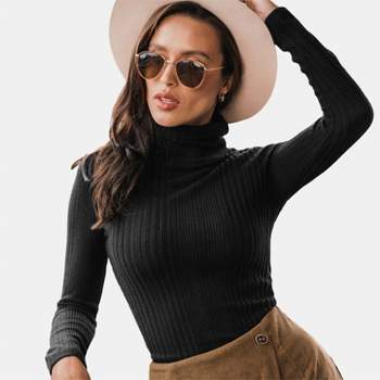 Women's Onyx Rib Turtleneck Sweater - Cupshe