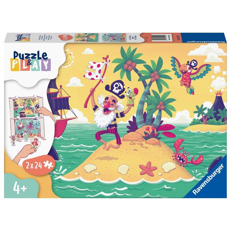 Ravensburger Puzzle &#38; Play: Pirate Adventure Jigsaw Puzzle Play Set - 2 x 24pcs, 1 of 9