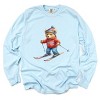Skiing Bear Watercolor - Women's Garment Dyed Long Sleeve Graphic T-Shirt - 2 of 4