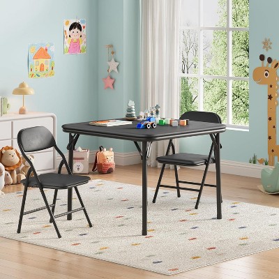 Kids Table Chairs Set-ASTM Certified Foldable Toddler Activity Table for Daycare,Classroom and Dining Room Space-Saving