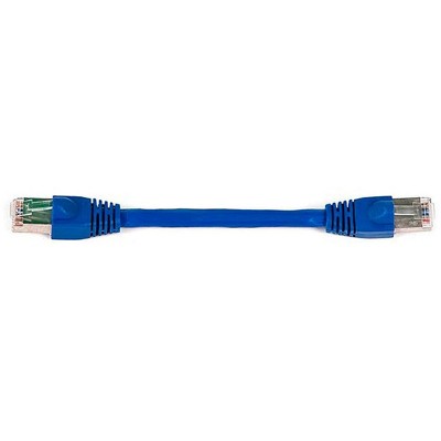 Monoprice Cat6A Ethernet Patch Cable - 0.5 Feet - Blue | Snagless RJ45, Stranded, 550Mhz, STP, Pure Bare Copper Wire, 10G, 26AWG