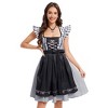 Women's Vintage Plaid Two-Piece Dress Set: Square Neck Flutter Sleeve Dress with Apron - 4 of 4