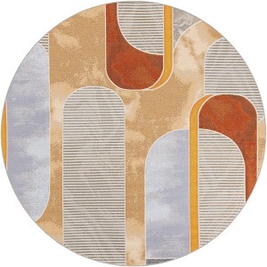 Unique Loom Outdoor Modern Vivid Area Rug - 1 of 4