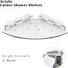 Attop Acrylic Corner Shower Shelf 2-Pack - Wall-Mounted Bathroom Shelf for Glass/Tile/Smooth Walls, Space-Saving Storage Organizer - 4 of 4