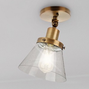 Urban Ambiance Luxury Modern Farmhouse Indoor Ceiling Light,  10''H x 8"W x 8''D,  Vintage Brass Finish, UHP4663 - 1 of 4