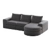 Curved Chenille Sectional Sofa with Chaise, L-Shaped Modular Couch with Deep Cushions and Neck Support Pillows for Living Room and Bedroom - 3 of 4