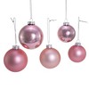Kurt Adler 60-80MM Shiny and Matte Pink Glass Ball Ornaments, 20-Piece Set - 2 of 4