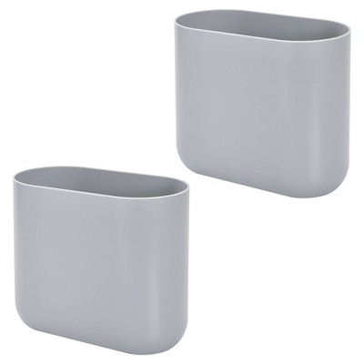 iDesign Set of 2 Small Oval Plastic Bathroom Trash Cans