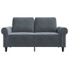 vidaXL 2-seater Sofa Dark grey Velvet (100% polyester), metal, textilene - 3 of 4
