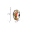 Black Bow Jewelry Red, White Floral Hand-Blown Glass & Sterling Silver Bead Charm, 13mm - 3 of 4