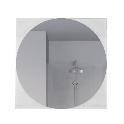 SEVOBAL Wall Mirror Wave Wood Frame Square Mirrors Wall HD Reflection Large Mirror Big Mirror Bedroom Bathroom Entryway, White, 23.62"*23.62"*0.74"