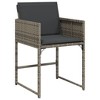 vidaXL Patio Chairs with Cushions 4 pcs Gray Poly Rattan - 3 of 4