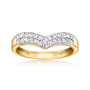 Ross-Simons 0.33 ct. t.w. Lab-Grown Diamond Chevron Ring in 18kt Gold Over Sterling - 1 of 4