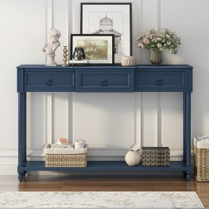 CAVINAS 52 inch Console Table with 3 Drawers,Rustic Entryway Table with Long Shelf for Living Room,Hallway - 1 of 4