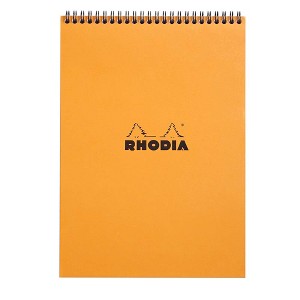Rhodia Wirebound Notepad - Graph 80 sheets - 8 1/4 x 11 3/4 - Orange cover - 1 of 3