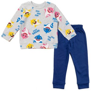 Pinkfong Baby Shark Fleece Pullover Sweatshirt and Pants Set Toddler  - 1 of 4