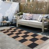 Washable Easy Jute Rugs Checkered Area Rugs Non-Slip Contemporary Plaid Accent Carpet Neutral Low Pile Indoor Outdoor Floor Mat - 2 of 4