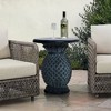 LuxenHome Outdoor Side Table, 24" Gray Pineapple Outdoor Cement Side Table,Patio End Table for Garden Porch Backyard - 3 of 4