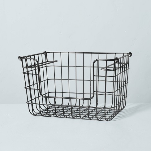 Stackable Wire Storage Baskets with Handles