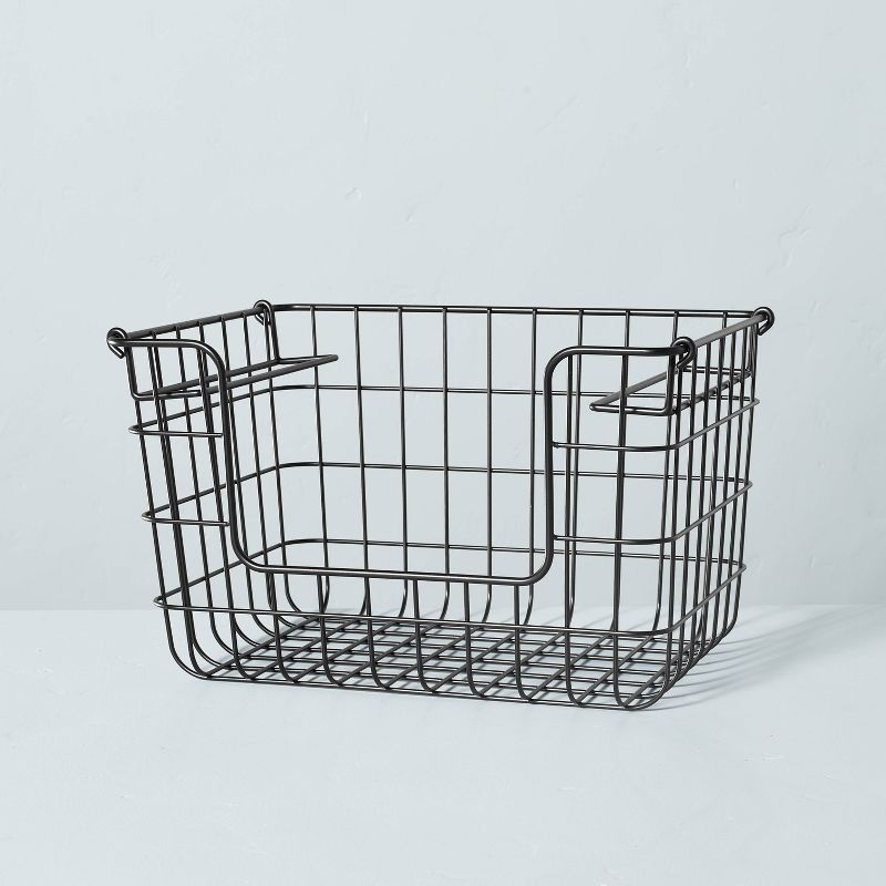 Stacking Wire Storage Basket Matte Black - Hearth & Hand™ with Magnolia, 1 of 7