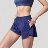 Anna-Kaci Active Women's High Waist Running Shorts with Built-In Liner and Side Pockets for Storage - 3 of 4