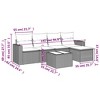 vidaXL 6 Piece Patio Sofa Set with Cushions - Black and Blue With Table - 3 of 4