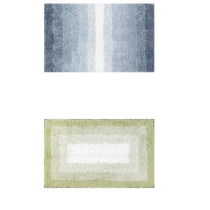 Unique Bargains Non-Slip Absorbent Soft Plush Shaggy Bath Mats 2 Pcs - 1 of 4