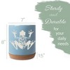 Elanze Designs Floral Frog Flowers Arrangement Toad Ceramic Cork Bottom Sky Blue Large Capacity Utensil Holder Crock for Countertop Storage, Stylish & - 2 of 4