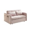 NicBex 55.5" Multifunctional Pull Out Sofa Bed Convertible Velvet Double Lounge Sofa with Side Pockets and USB Socket - 2 of 4