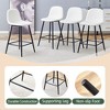 Kumasinova Techno-Fabric Counter Height Bar Stools Set of 2, Upholstered Counter Stools with Rounded Backrest & Black Metal Legs,  Bar Chair Set - 2 of 4