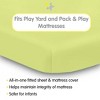 BreathableBaby All-in-One Fitted Sheet & Waterproof Cover, For 39" x 27" Play Yard Mattress (2-Pack), Lime - 2 of 4