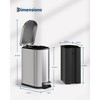 2.6 Gallon / 10 L Stainless Steel Waterproof Steel Garbage Can with Inner Bucket, Small Bathroom Trash Can with Lid Soft Close, Step Pedal - 2 of 4